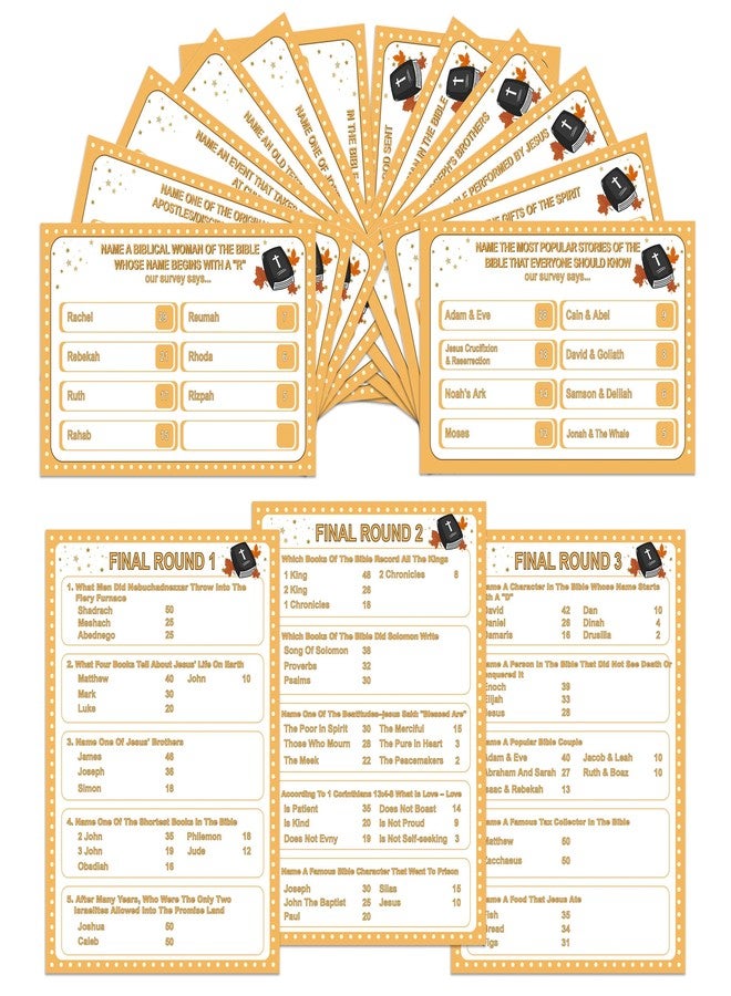 Xenseou Bible Family Feud Game, Christian Card Game, Church Party Games, Bible Trivia Questions, Family Party Games, Christian Bible Game for Group -SJSC02 - Image 1